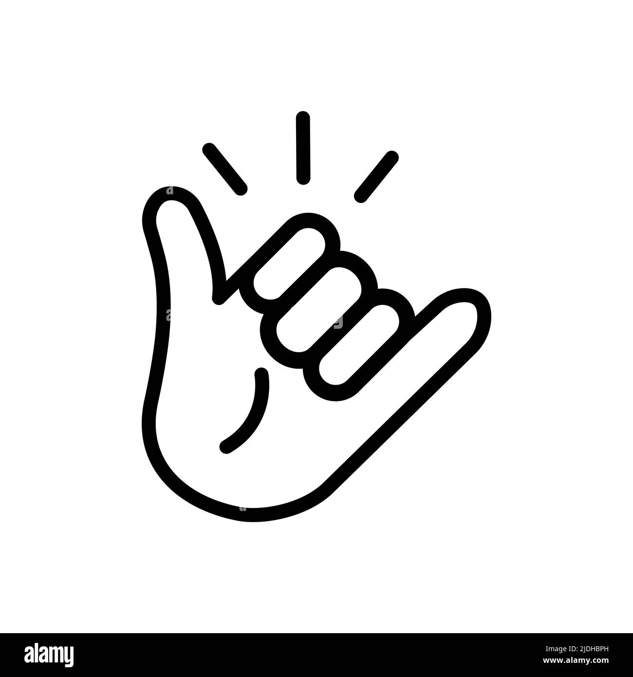 Signe de la main des surfeurs isolé sur fond blanc Illustration de Vecteur