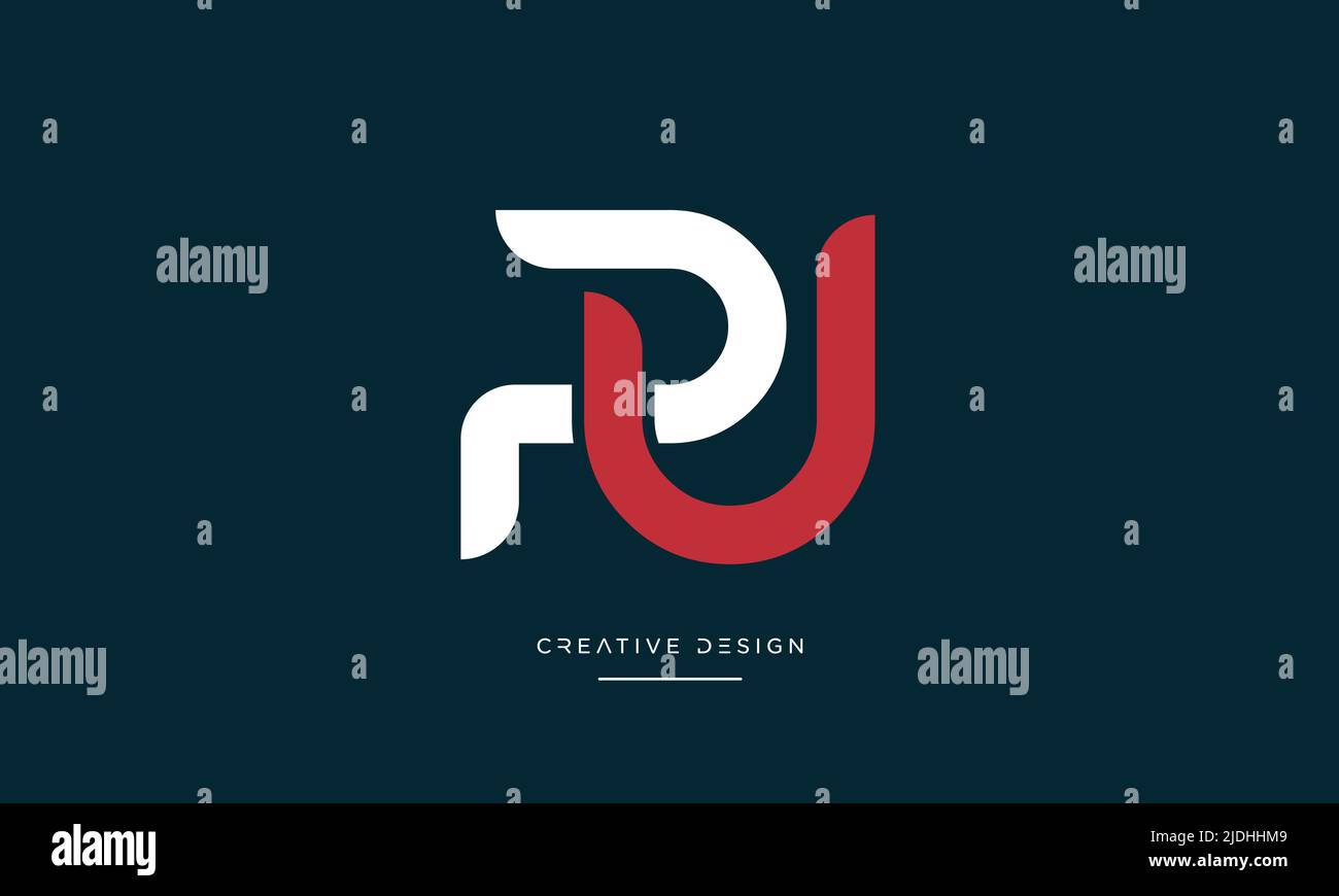 Lettres alphabétiques UP, UP, P ou U logo d'icône abstrait Illustration de Vecteur