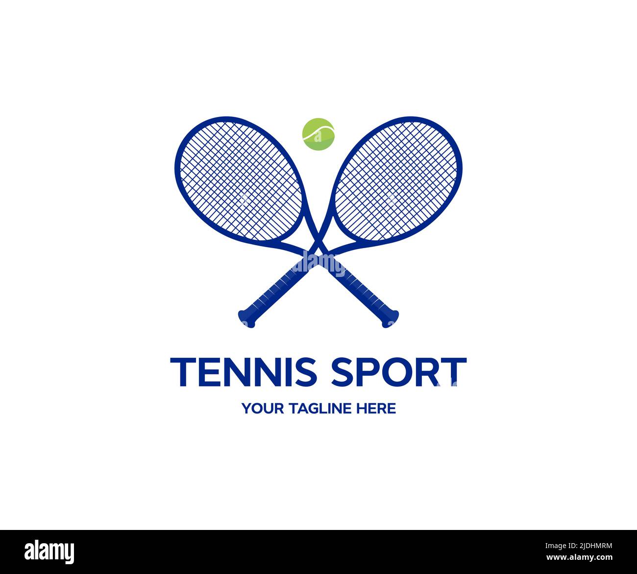 Logo de jeu de tennis. Balle de tennis et raquettes. Le sport et un mode de vie sain. Concept sportif individuel compétitif. Le concept de l'extérieur. Illustration de Vecteur