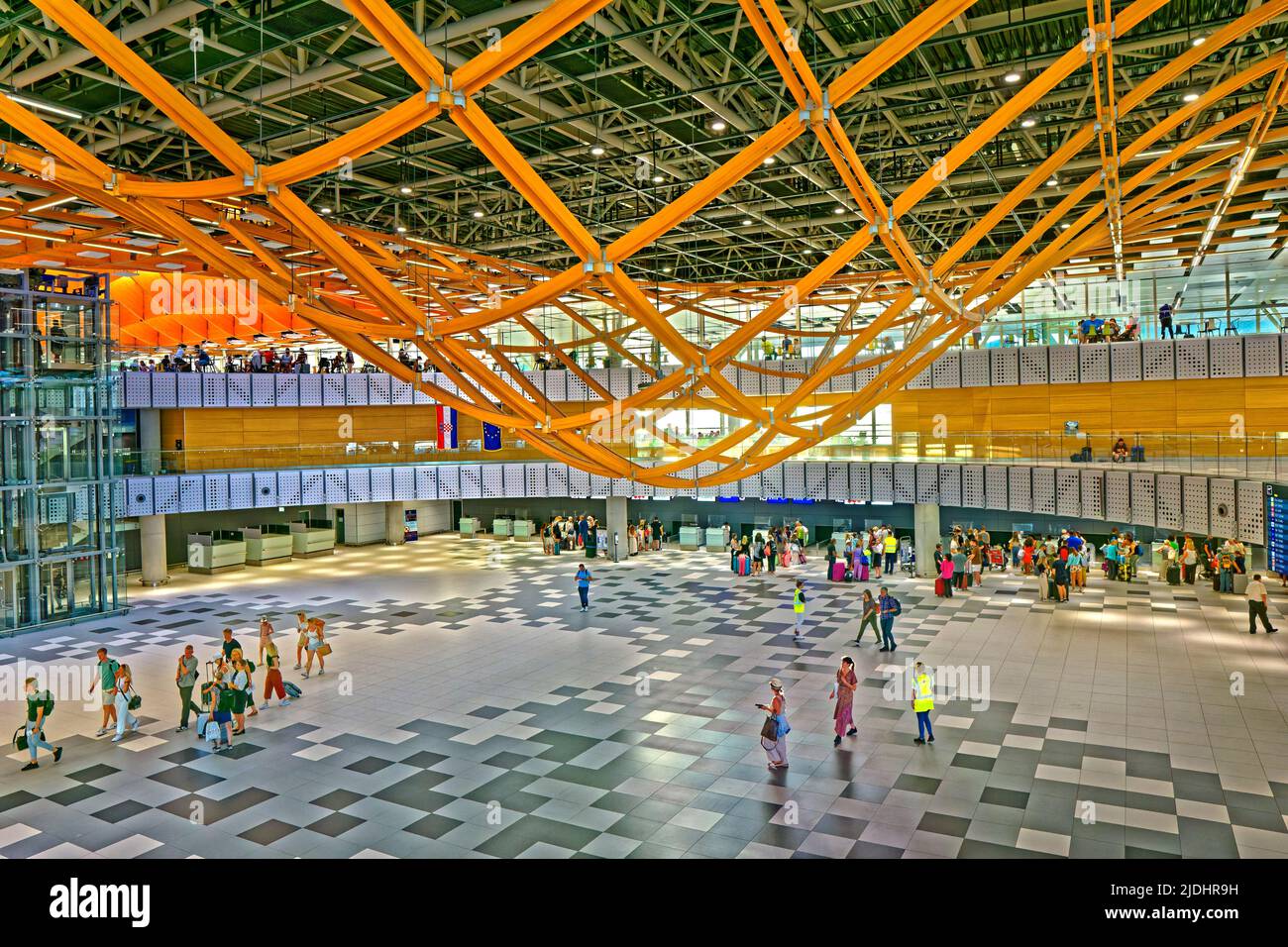 Hall des départs à l'aéroport de Split Resnik en Croatie. Banque D'Images
