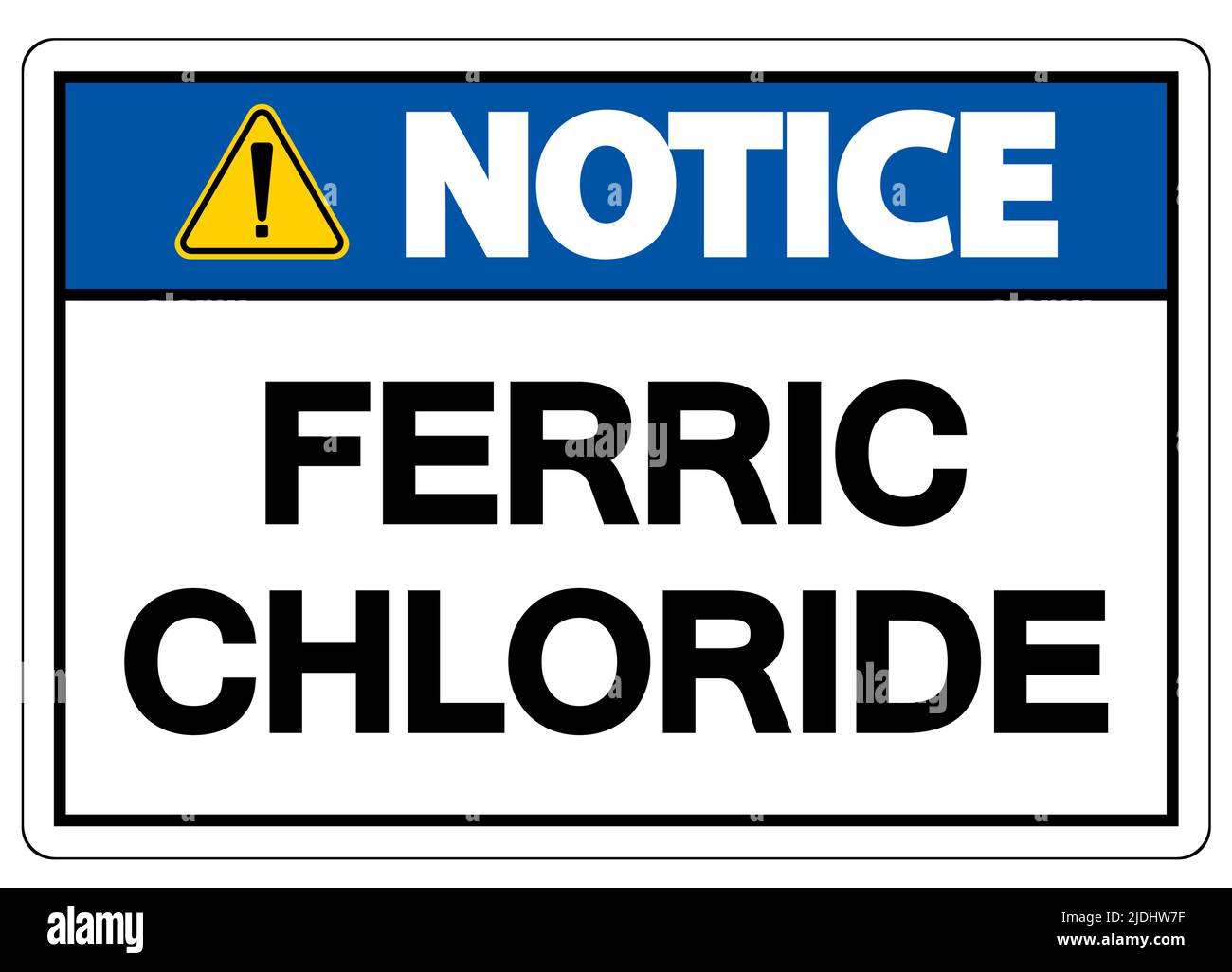 Avertissement concernant les produits chimiques : présence de chlorure ferrique sur fond blanc Illustration de Vecteur