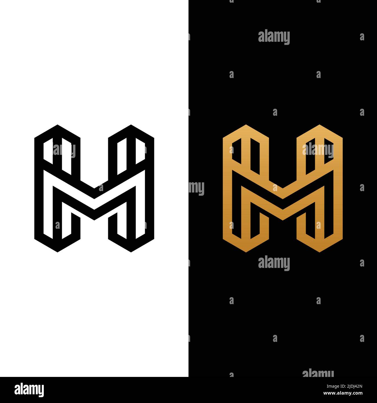 M H MH HM lettre Monogramme modèle de logo initial. Convient à General Sports Fitness Finance Construction entreprise Business Shop Illustration de Vecteur