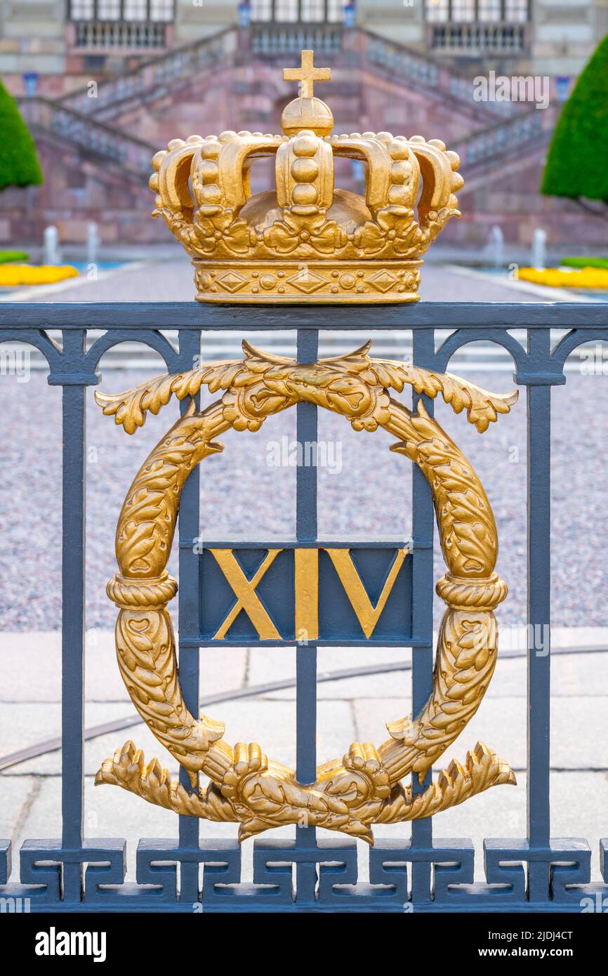 Couronne d'or au Palais Royal de Stockholm Banque D'Images