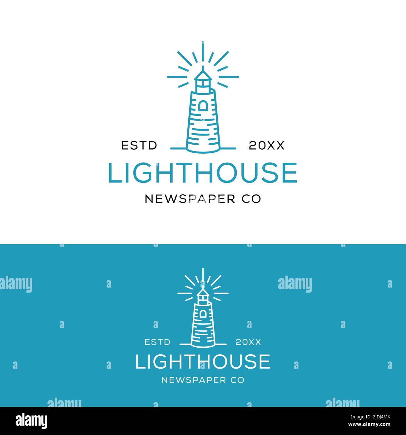 Modèle de logo Lighthouse Paper Tower. Idéal pour les journaux, les magazines, les librairies, les écoles, les collèges, Éditeurs de livres, ou la ville Illustration de Vecteur