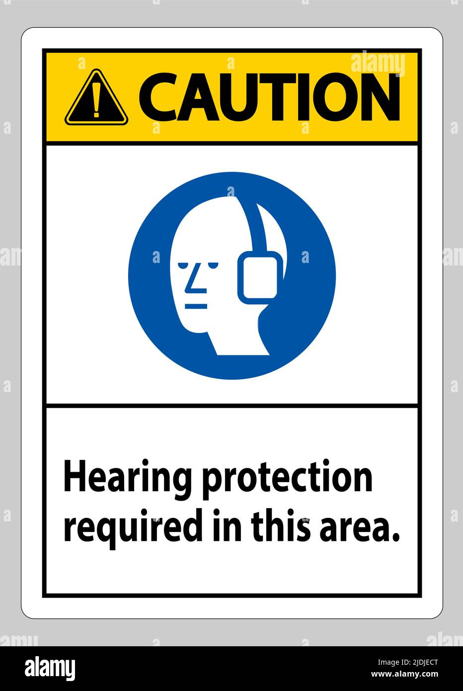 Attention panneau EPI protection auditive obligatoire dans cette zone avec  symbole Image Vectorielle Stock - Alamy
