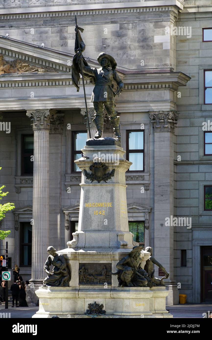 Monument Maisonneuve, Monument à Paul de Chomedey, soeur de Maisonneuve, place d'armes, Montréal (Québec), Canada, Amérique du Nord Banque D'Images