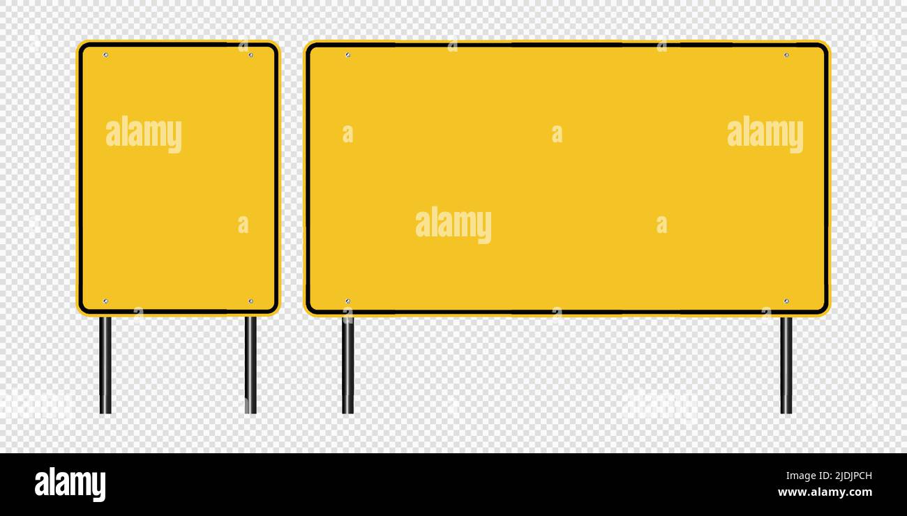 Panneau de signalisation jaune, panneaux de signalisation isolés sur fond transparent, illustration vectorielle Illustration de Vecteur