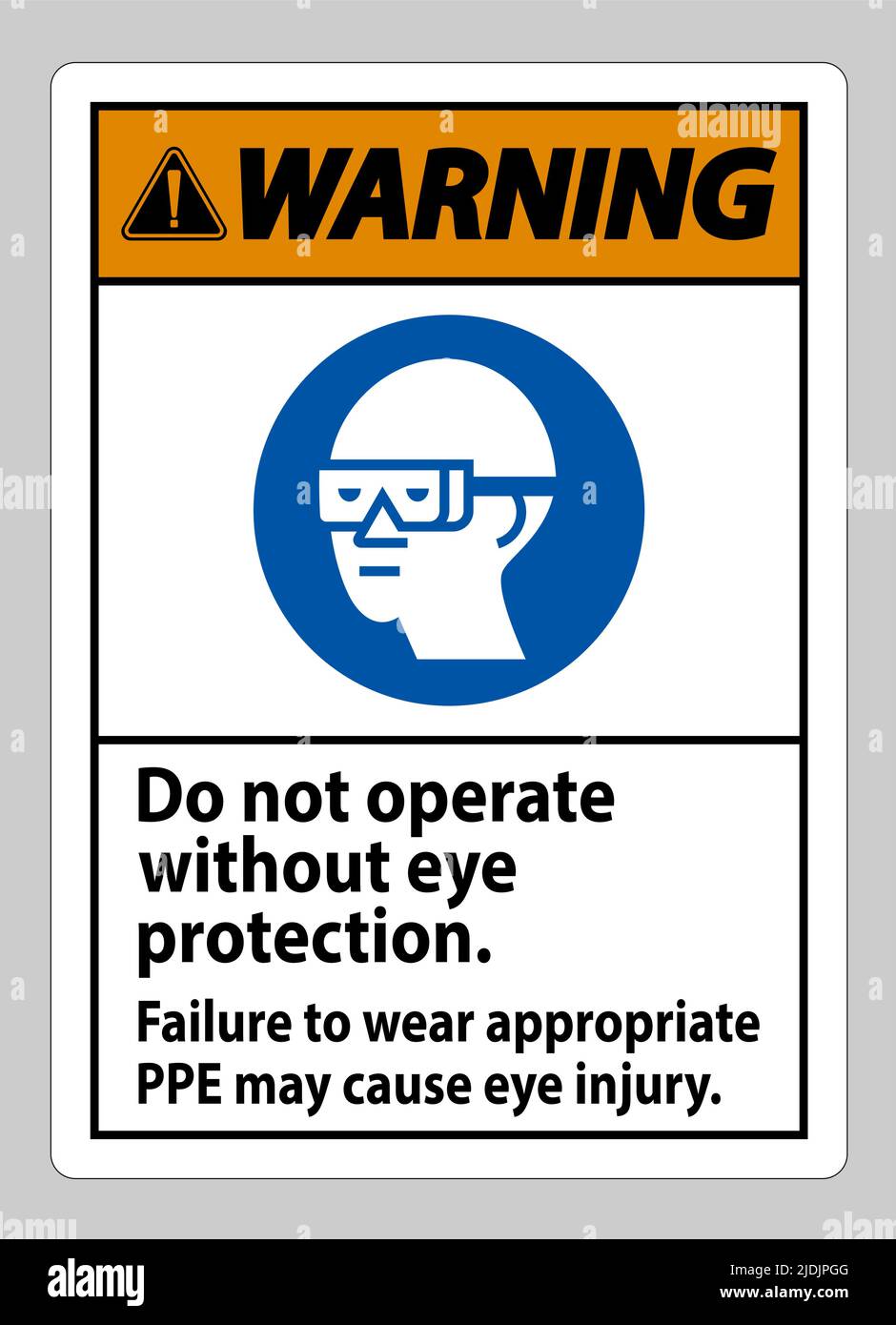 Panneau d'avertissement ne pas utiliser sans protection oculaire, le ...