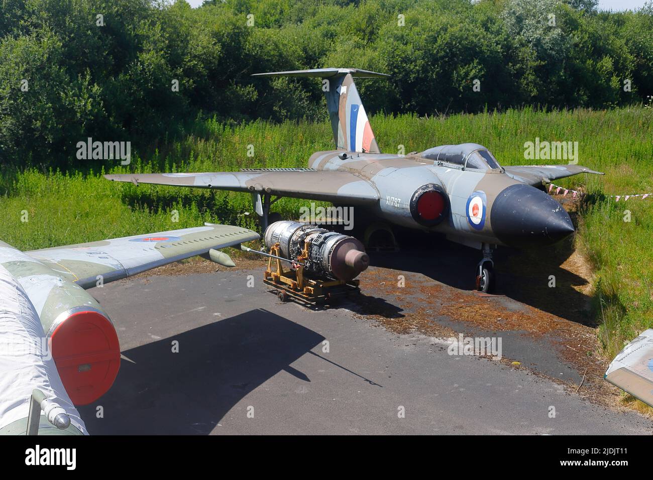 Exposition Gloster Javelin XH767 conservée au musée de l'air du Yorkshire à Elvington, dans le North Yorkshire Banque D'Images