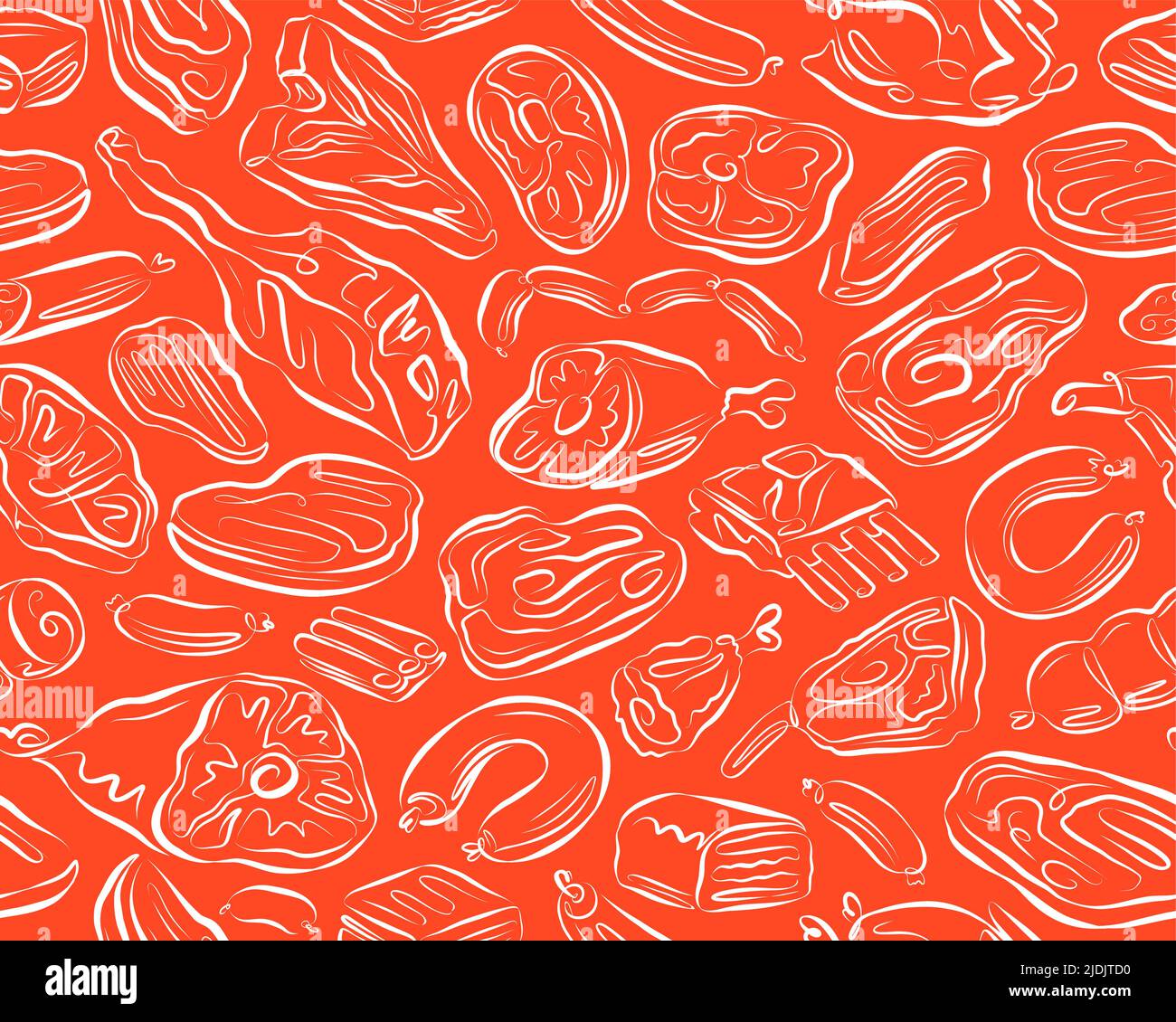 Motif sans couture pour la viande. Fond de concept de barbecue ou de grill. Illustration vectorielle Illustration de Vecteur