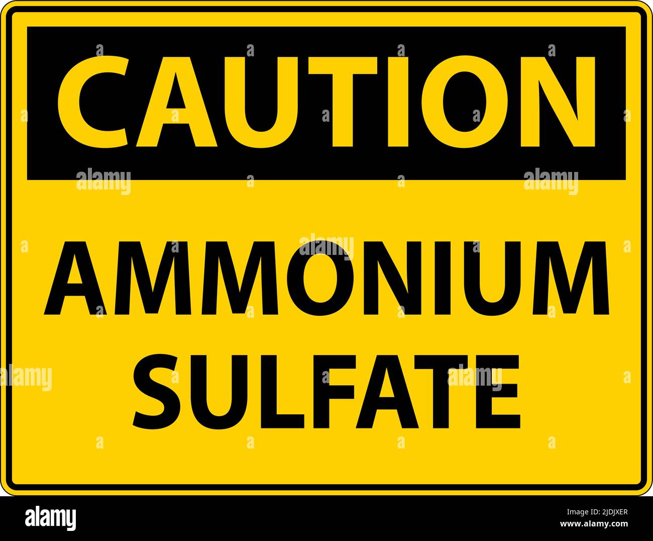 Attention symbole sulfate d'ammonium sur fond blanc Illustration de Vecteur