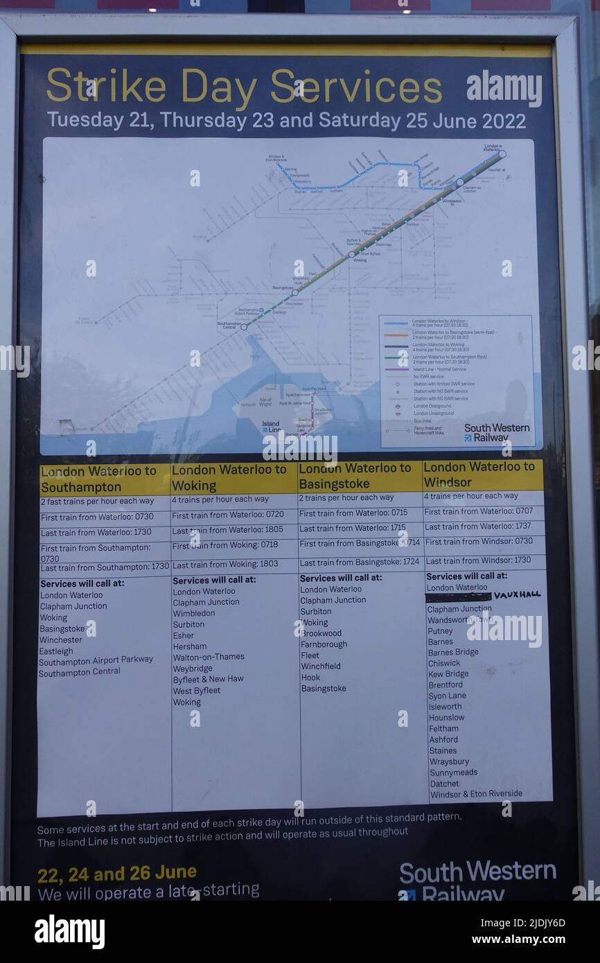 Premier jour de la grève ferroviaire du réseau le 2022 juin Banque D'Images