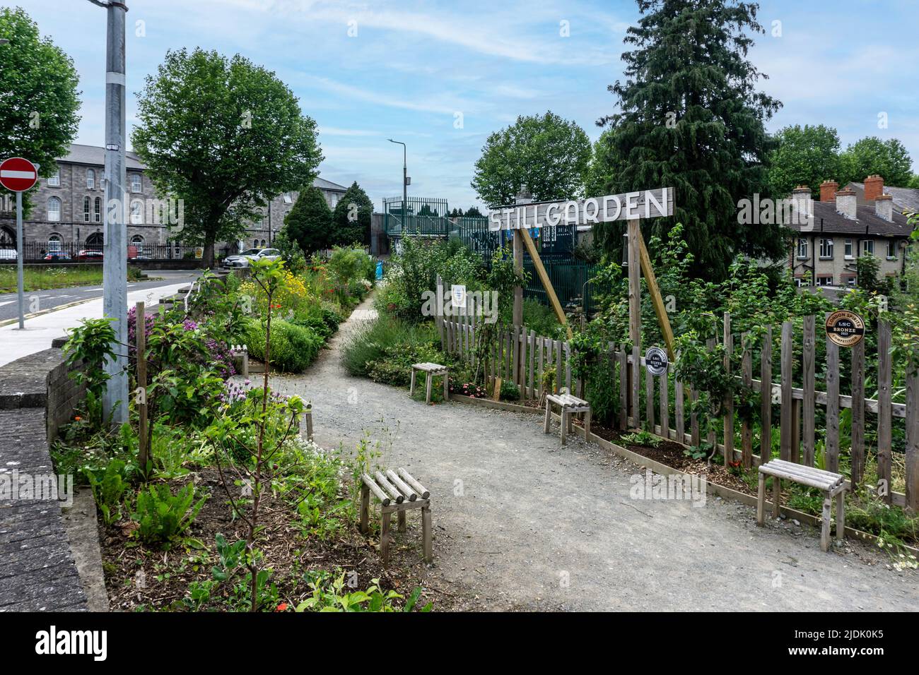 Stillgarden , un projet de la distillerie Stillgarden, jardin communautaire a commencé pendant le confinement. Banque D'Images