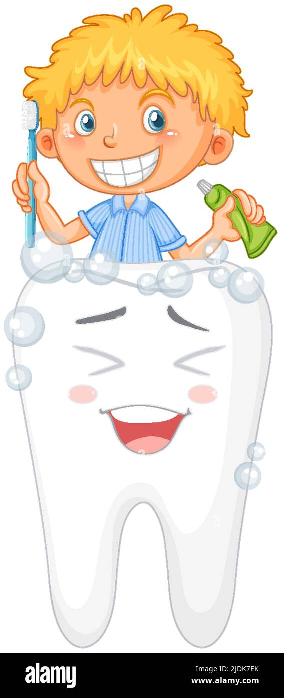 Illustration isolée des dents de l'humna pour le nettoyage des enfants Illustration de Vecteur