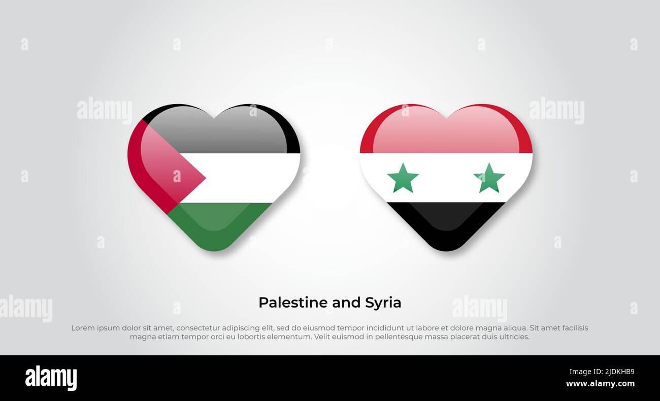 Symbole de l'amour de la Palestine et de la Syrie.Icône de l'indicateur cardiaque.Illustration vectorielle Illustration de Vecteur