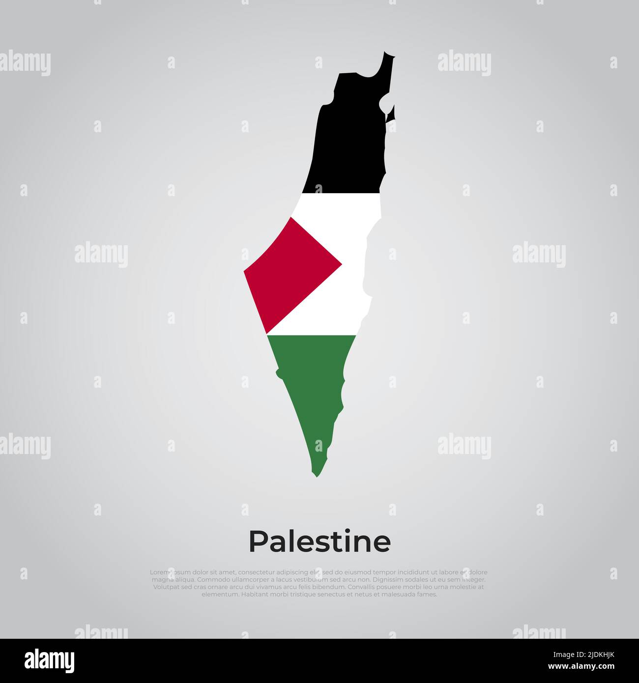 Drapeau de la carte vectorielle de la palestine isolé sur fond blanc.Illustration vectorielle Illustration de Vecteur