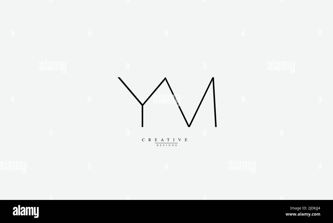 Lettres de l'alphabet initiales Monogram logo YM MY y M. Illustration de Vecteur