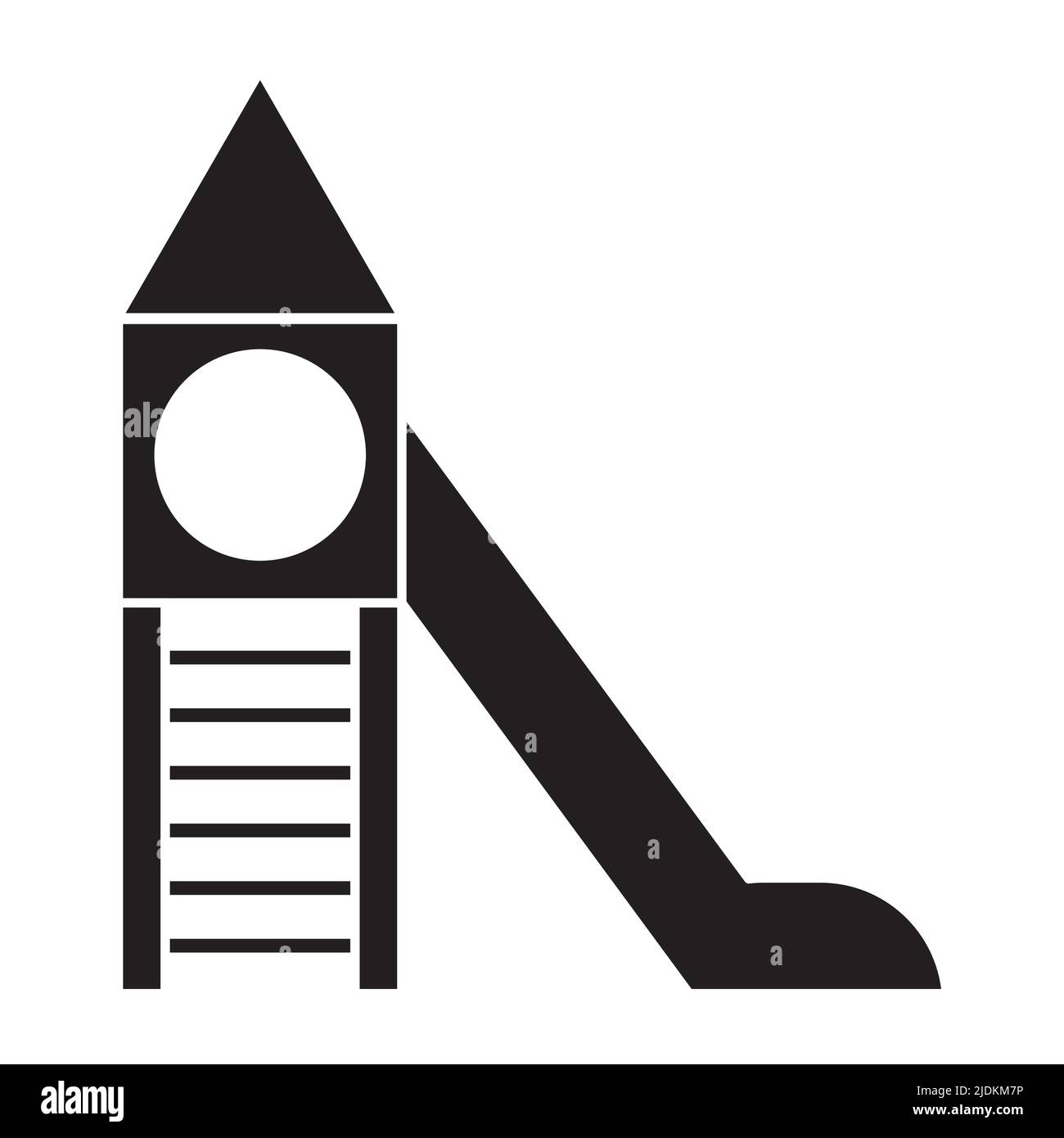 icône de la diapositive du terrain de jeu. Symbole de vecteur de silhouette isolé sur blanc Illustration de Vecteur