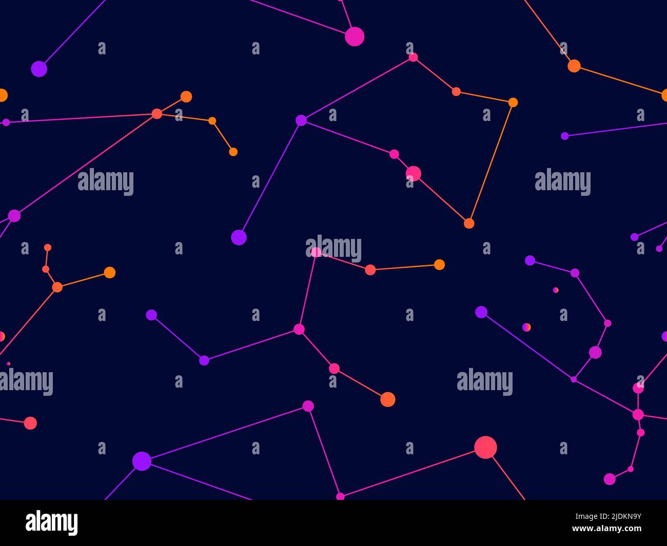 Constellations, motif sans couture. Ciel étoilé avec constellations de couleurs dégradées. Groupe d'étoiles et de galaxies. Design pour affiches, bannières et pro Illustration de Vecteur