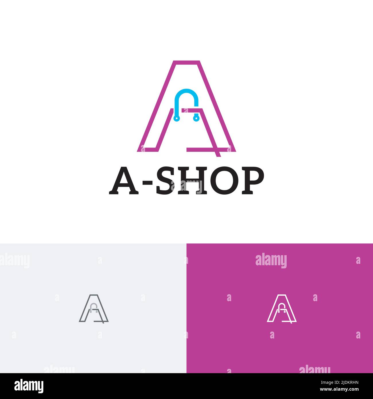 Un logo lettre Shopping Bag Modern Alphabet Line Illustration de Vecteur