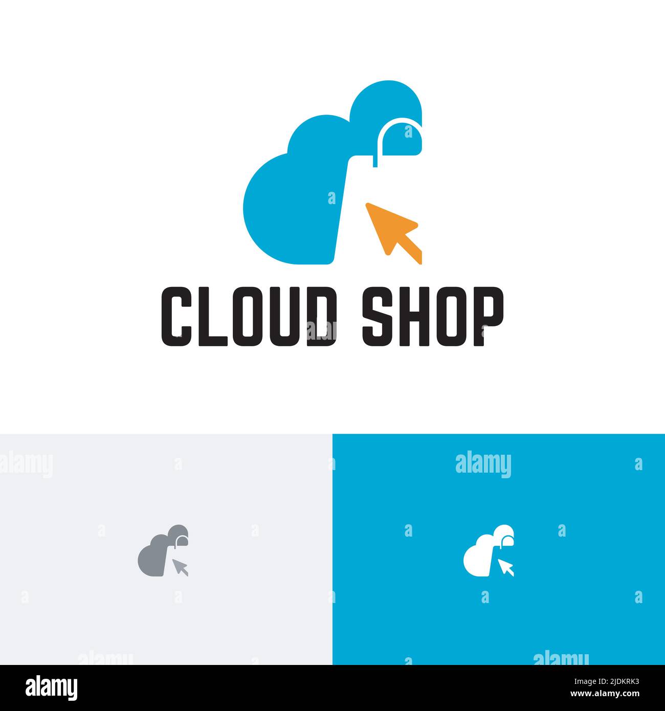 Cloud Shop Mobile Online Shopping négatif logo espace Illustration de Vecteur