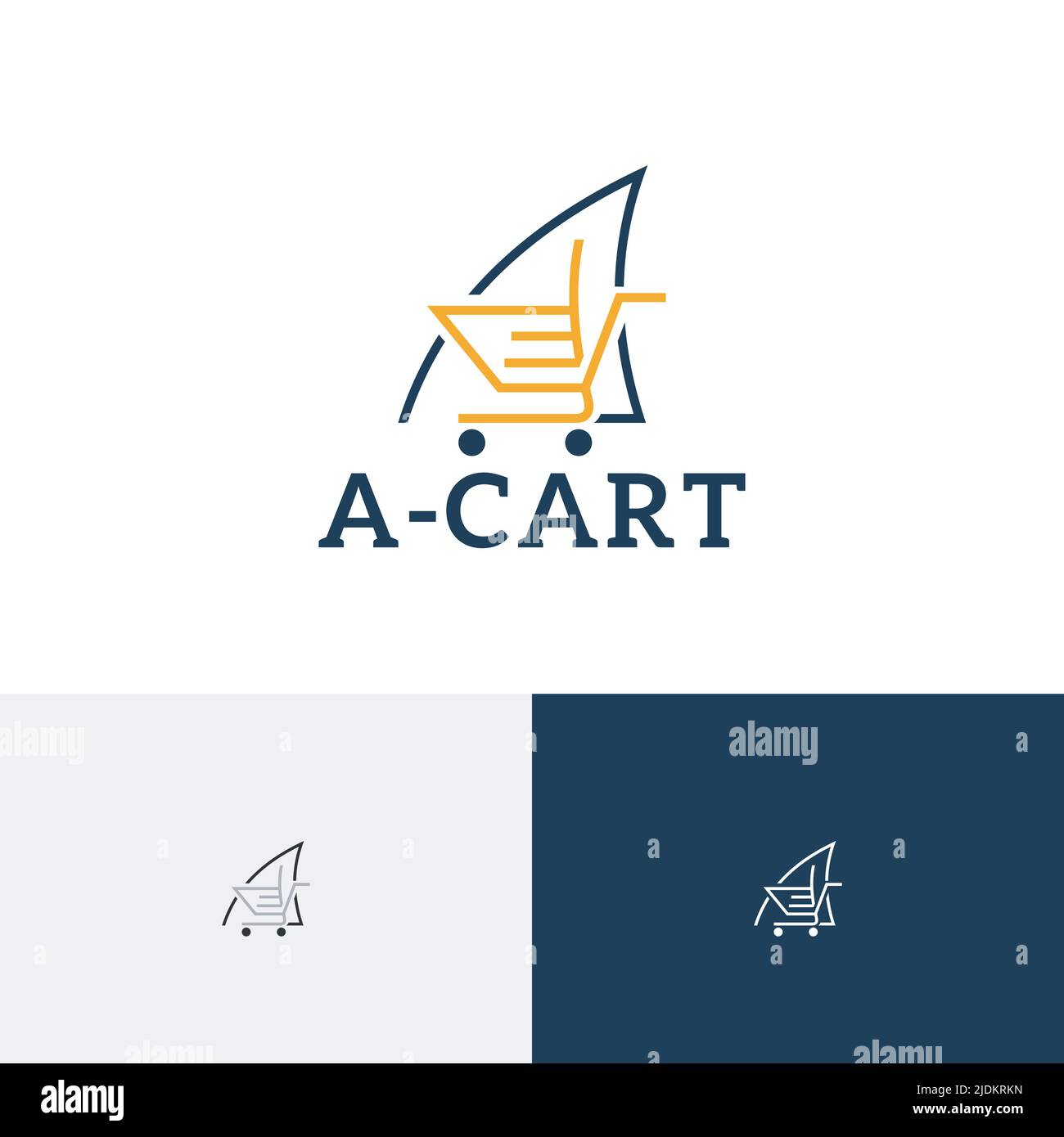 Un logo simple et moderne pour le centre commercial Letter Cart Illustration de Vecteur