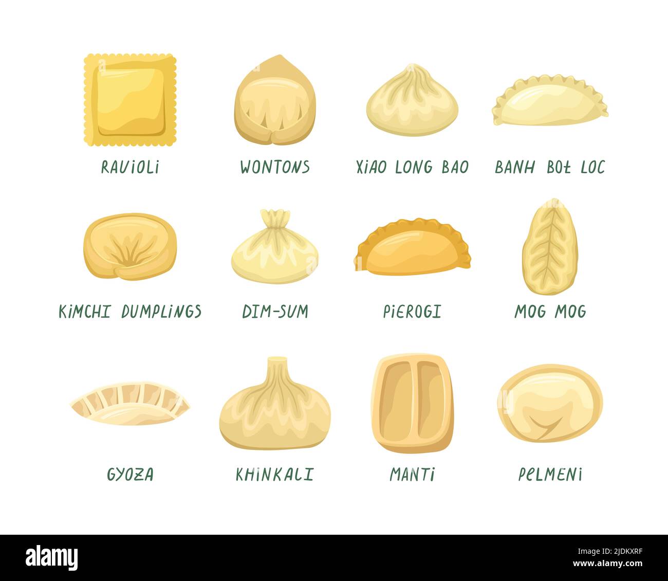 Ensemble vectoriel d'illustrations de boulettes de différents pays du monde. Cuisine nationale. Illustration de Vecteur