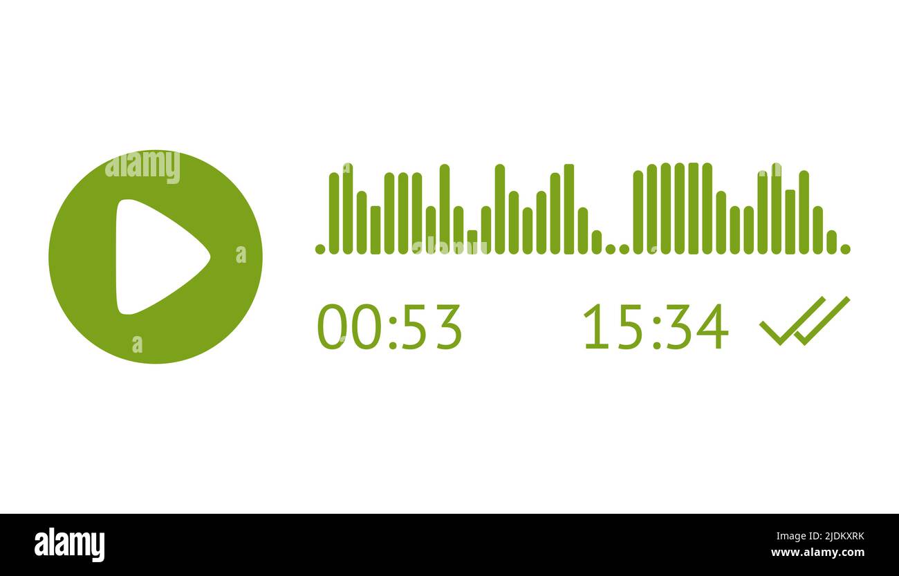 Enregistrement du modèle de message audio. Élément UI de l'enregistrement audio pour smartphones. Illustration vectorielle isolée sur fond blanc Illustration de Vecteur