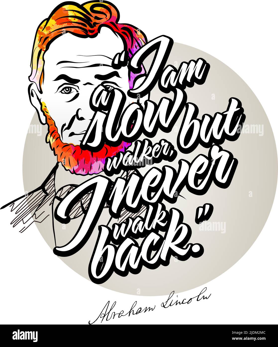 Abraham Lincoln se lance avec Portrait. Modèle d'art vectoriel pour la conception d'impression, comme les tee-shirts ou les affiches. Illustration de Vecteur