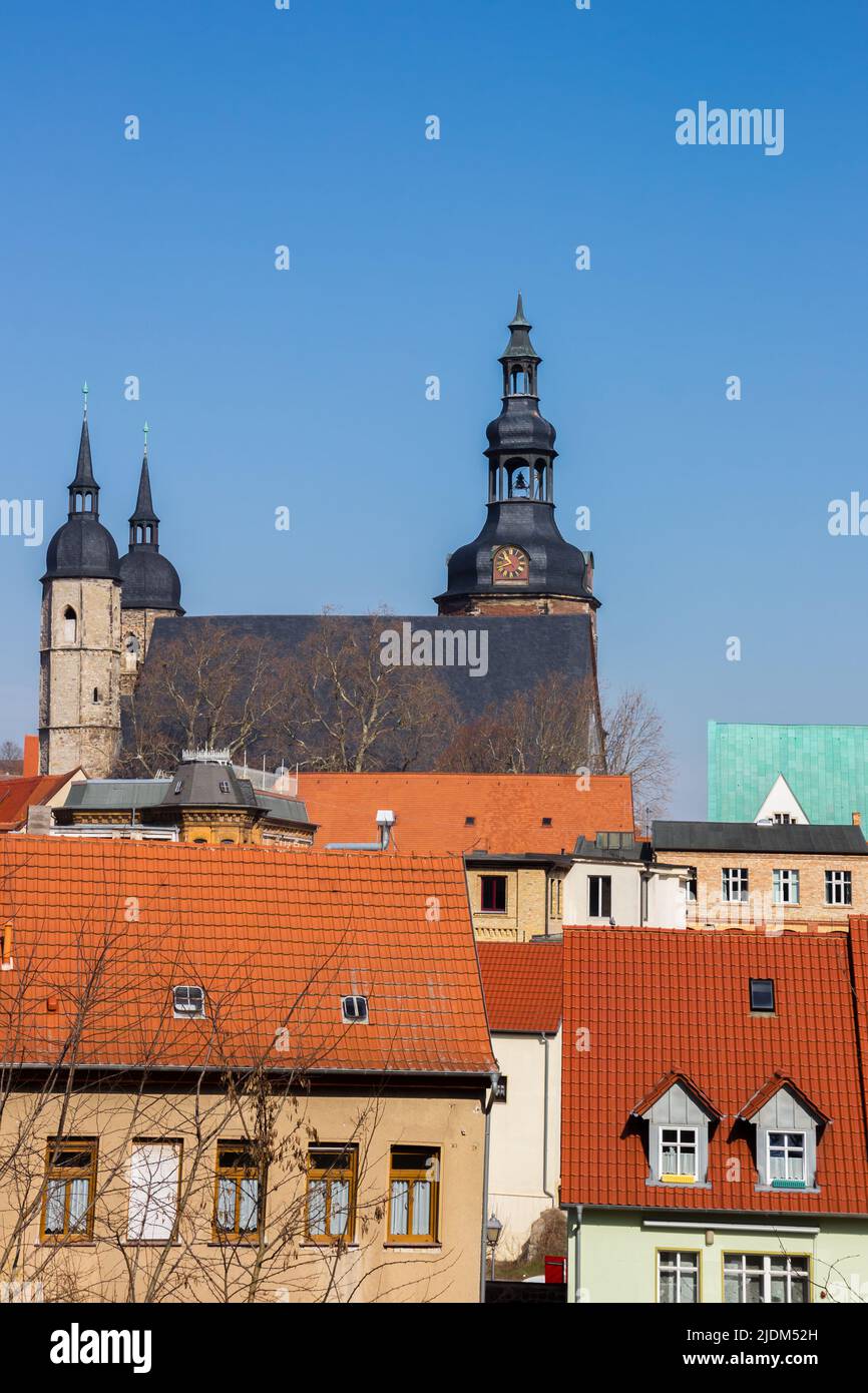 Tours de l'église historique Saint-Andreas à Lutherstadt Eisleben, Allemagne Banque D'Images