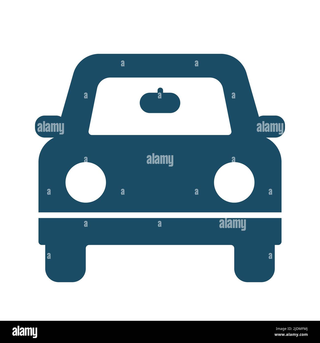 Icône de vue avant de voiture plate bleu foncé de haute qualité. Pictogramme, technologie, objet. Utile pour le site Web, la bannière, les cartes de vœux, les applications et les médias sociaux Banque D'Images