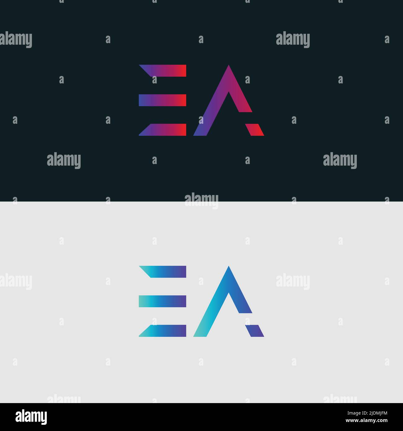 Lettre alphabétique icône logo EA Illustration de Vecteur