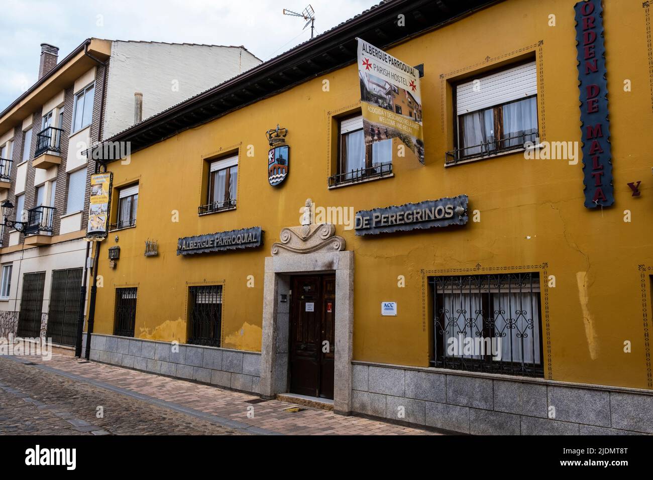 Espagne, Hôpital de Orbigo, Castilla y Leon. Camino Hostel (Albergue) pour Camino Pilgrims. Banque D'Images