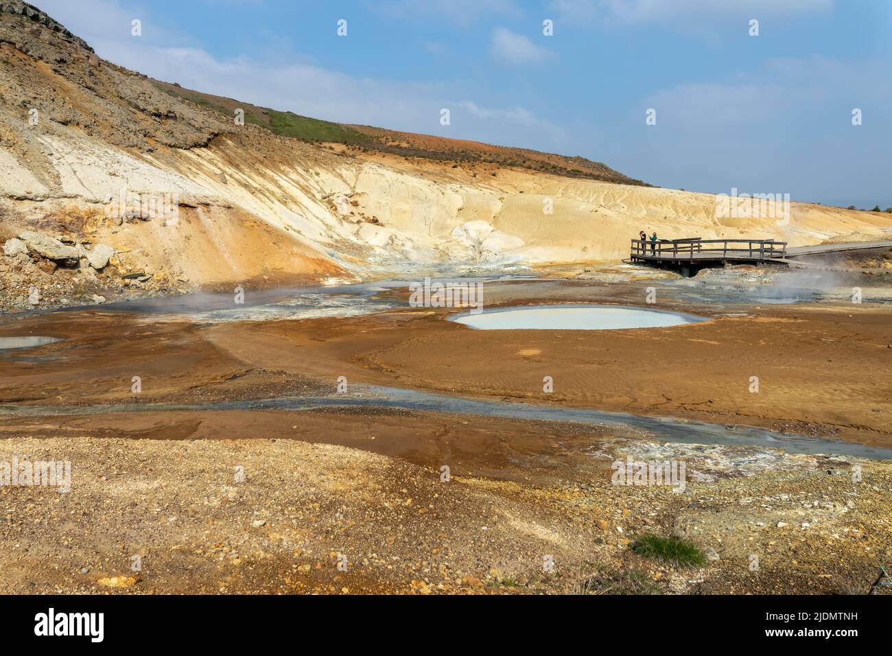 Paysage de la zone géothermique de Seltun dans la péninsule de Reykjanes, Islande Banque D'Images