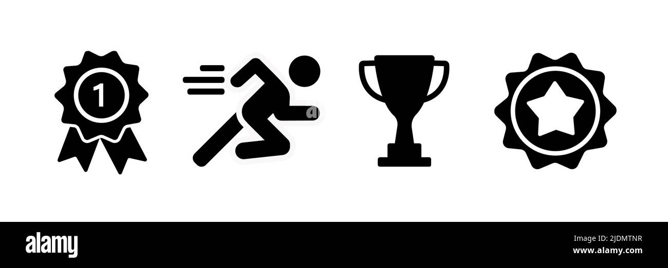 Ensemble d'icônes de gagnant - icônes de coupe et de médaille - signe et symboles du prix Illustration de Vecteur