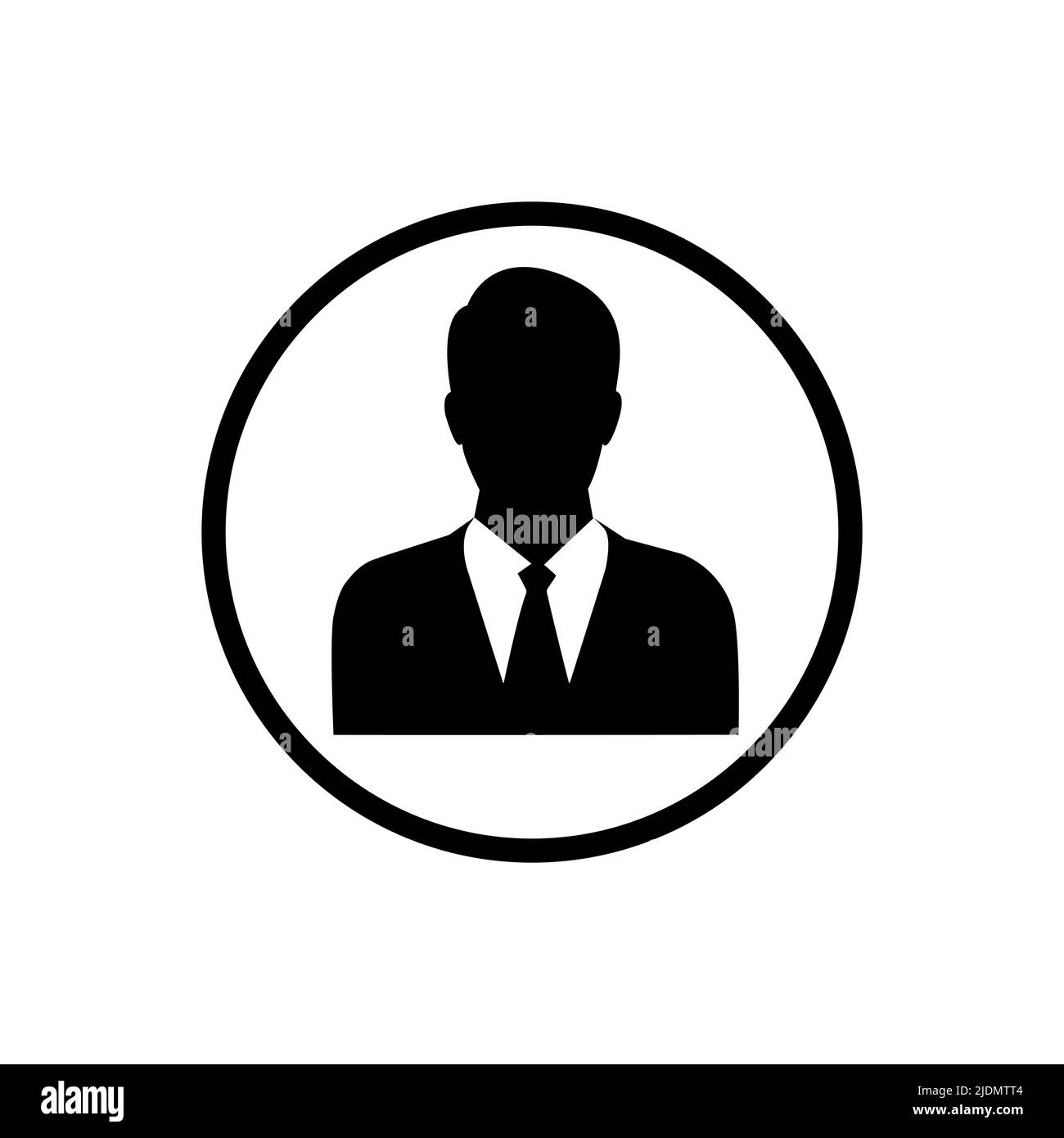 Profil d'avatar homme d'affaires - icône de vecteur noir Illustration de Vecteur