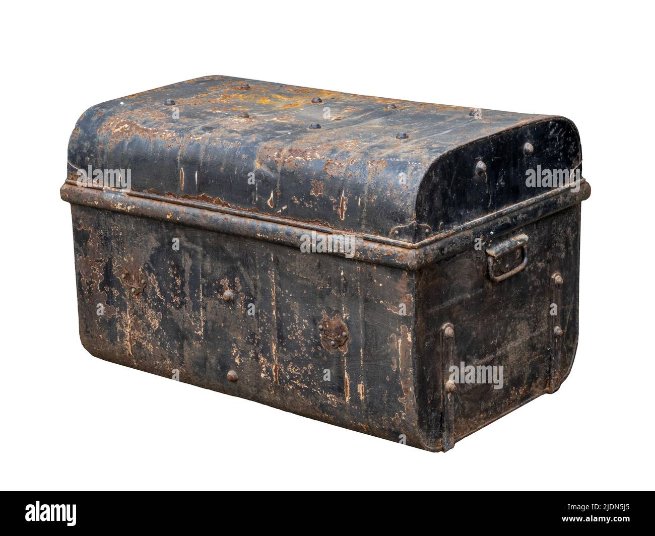 Old rusty metal box isolated Banque d'images détourées - Alamy