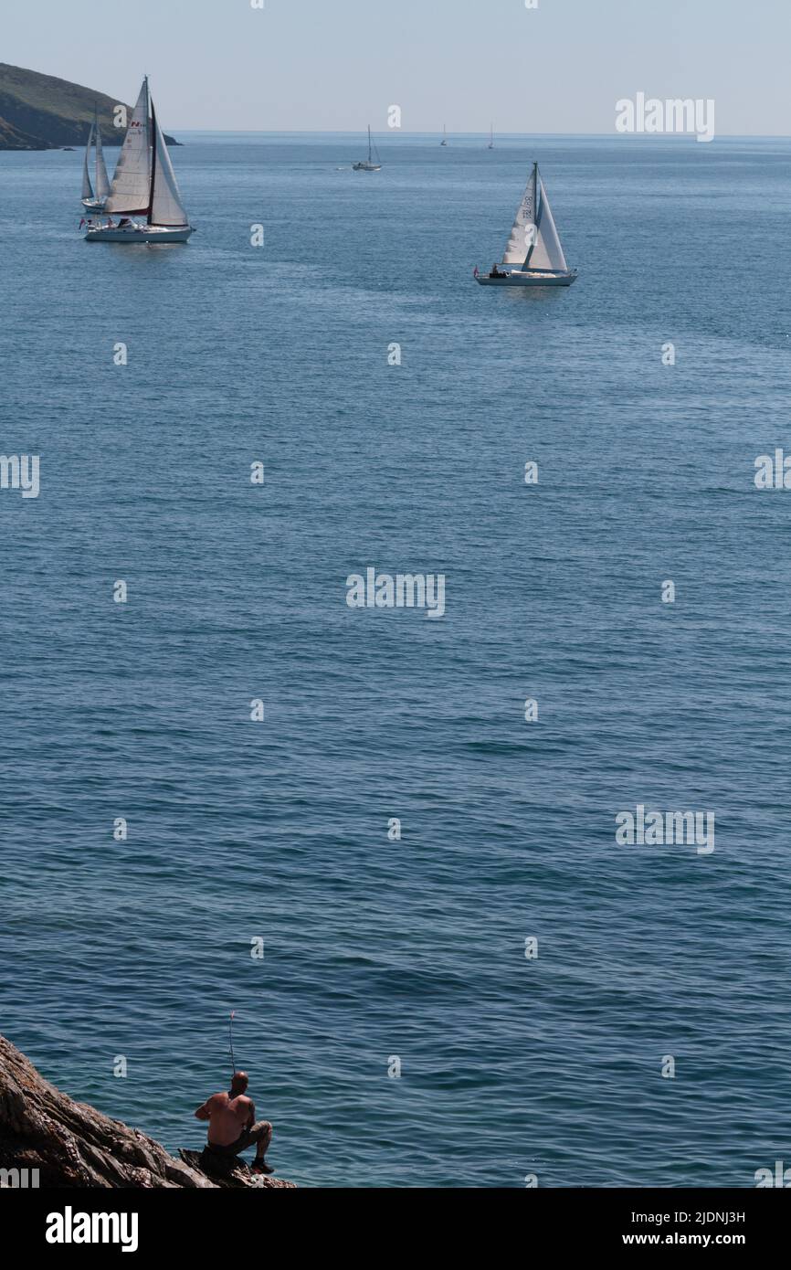 Yachts et autres embarcations de plaisance sortant et entrant dans les routes de Carrick sur la rivière FAL Banque D'Images