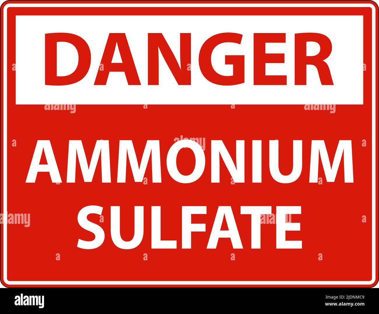 Danger symbole sulfate d'ammonium sur fond blanc Illustration de Vecteur