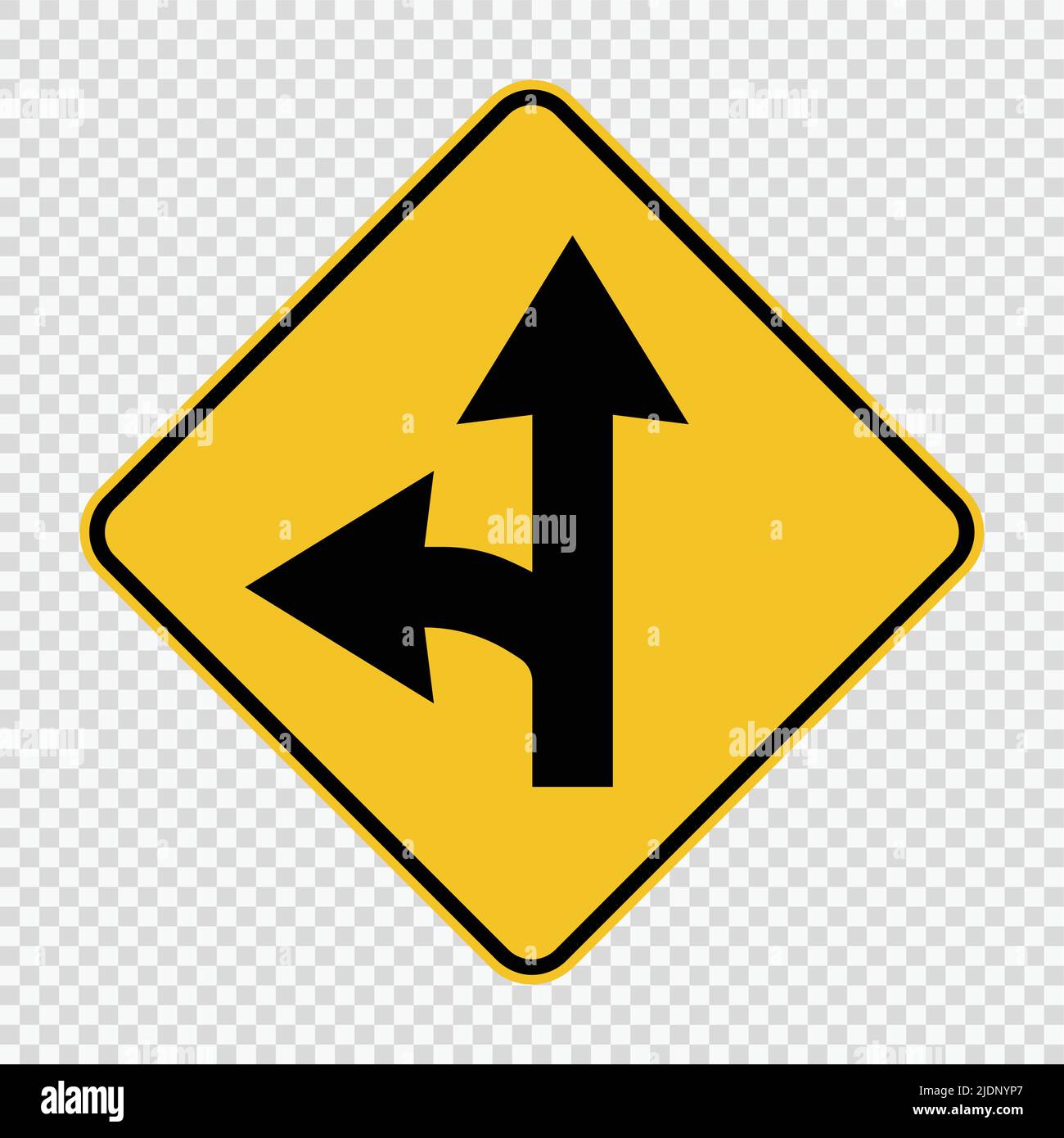 Tourner à gauche le signe de fractionnement sur fond transparent, illustration vectorielle Illustration de Vecteur