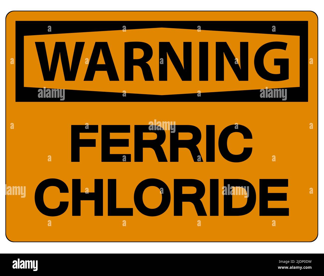 Panneau d'avertissement concernant les produits chimiques chlorure de fer sur fond blanc Illustration de Vecteur