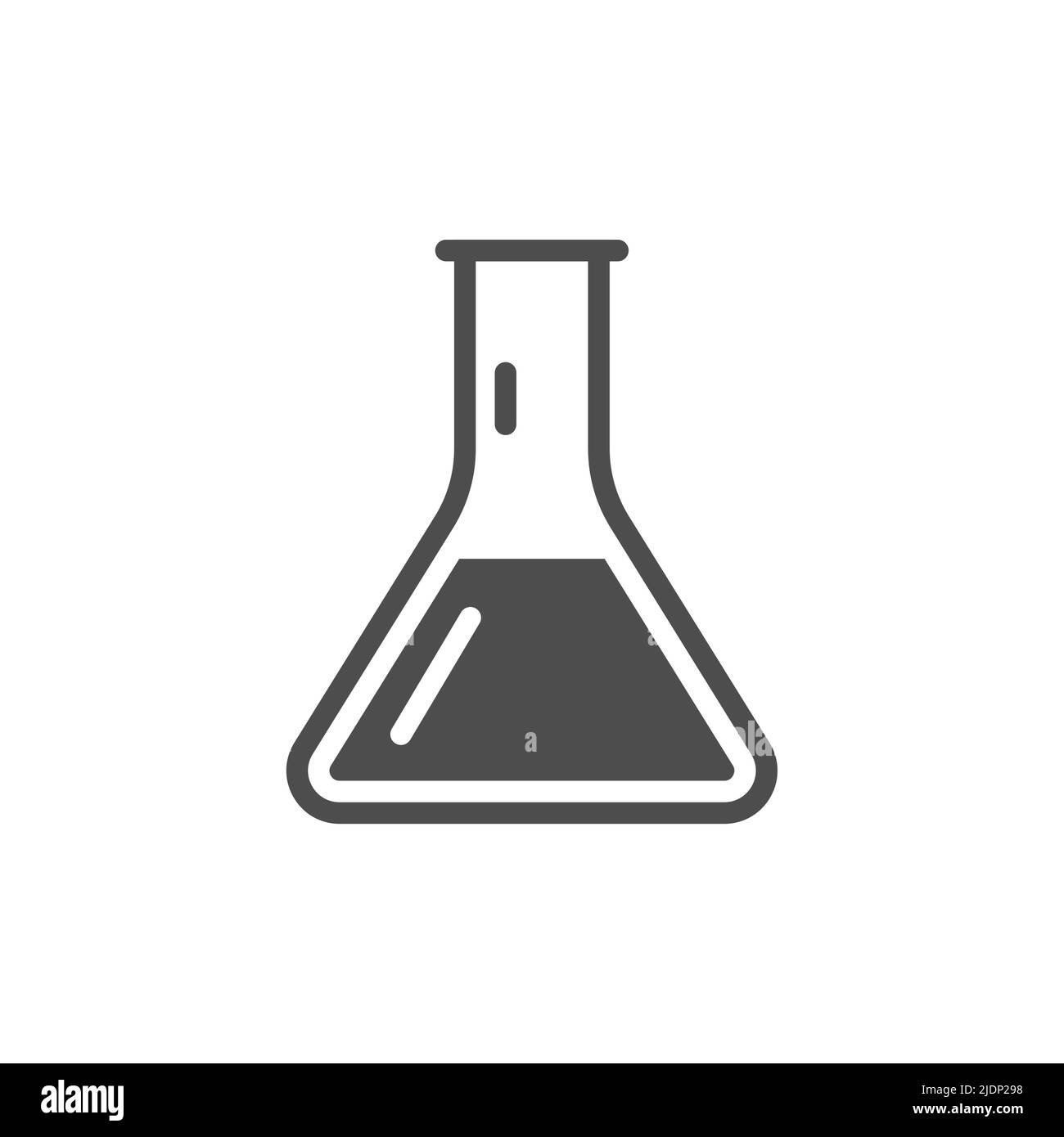 Tube à essai ICON pour bécher de laboratoire. Logo de chimie expérimentale Lab bulle vecteur icône Illustration de Vecteur