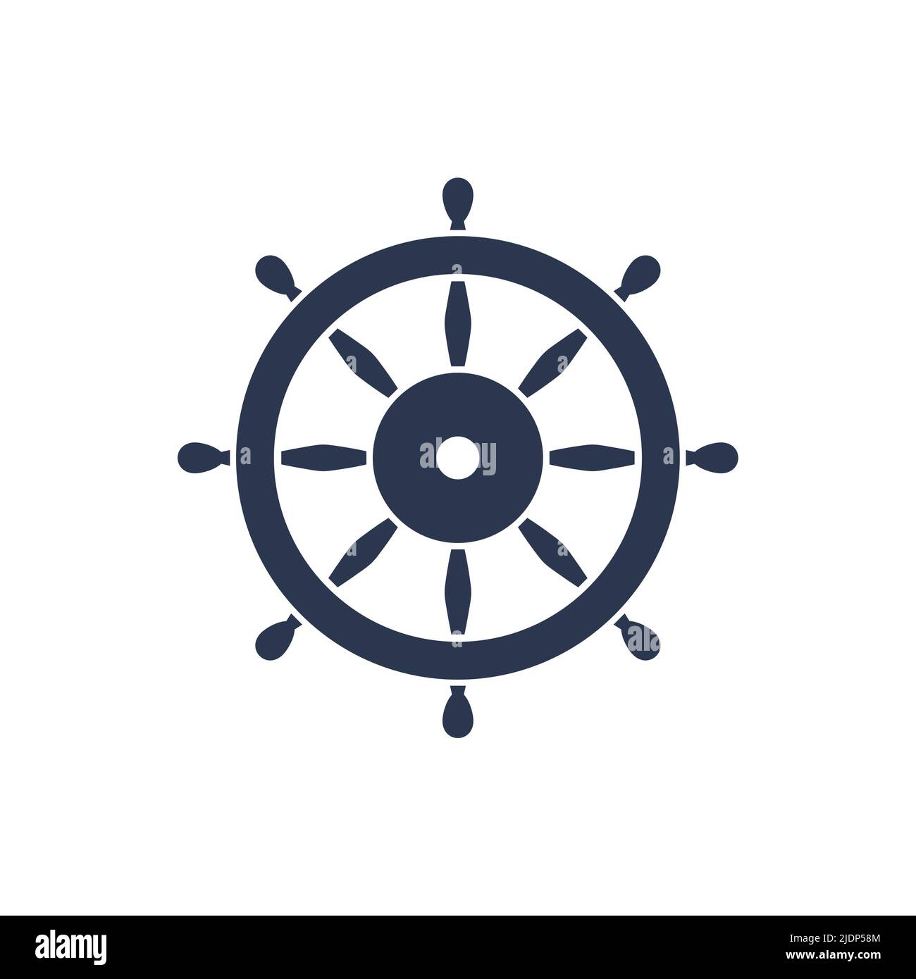 Icône de la roue de temps du bateau.Volant de navigation de port, logo de volant de direction de capitaine de bateau à voile Illustration de Vecteur