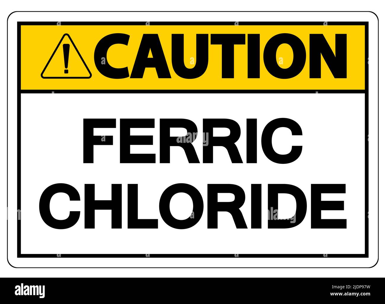 Panneau de mise en garde concernant les produits chimiques chlorure de fer sur fond blanc Illustration de Vecteur
