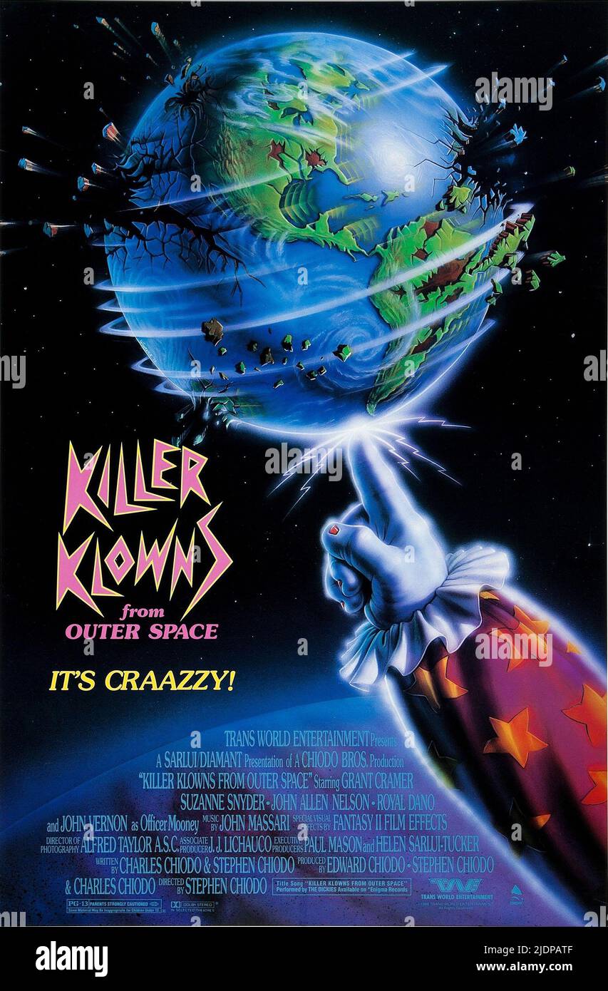 POSTER DE FILM, KLOWNS KILLER DE L'ESPACE, 1988 Banque D'Images