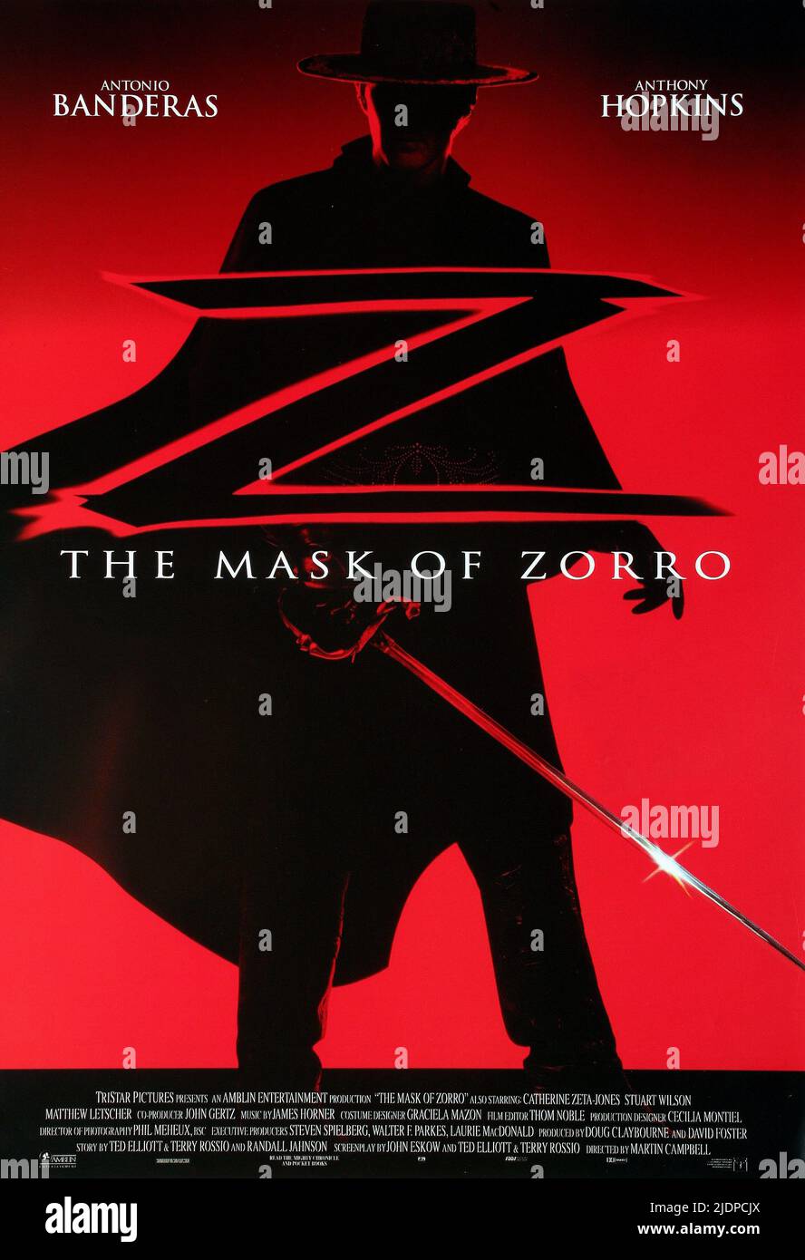 Affiche de film, le masque de Zorro, 1998 Banque D'Images