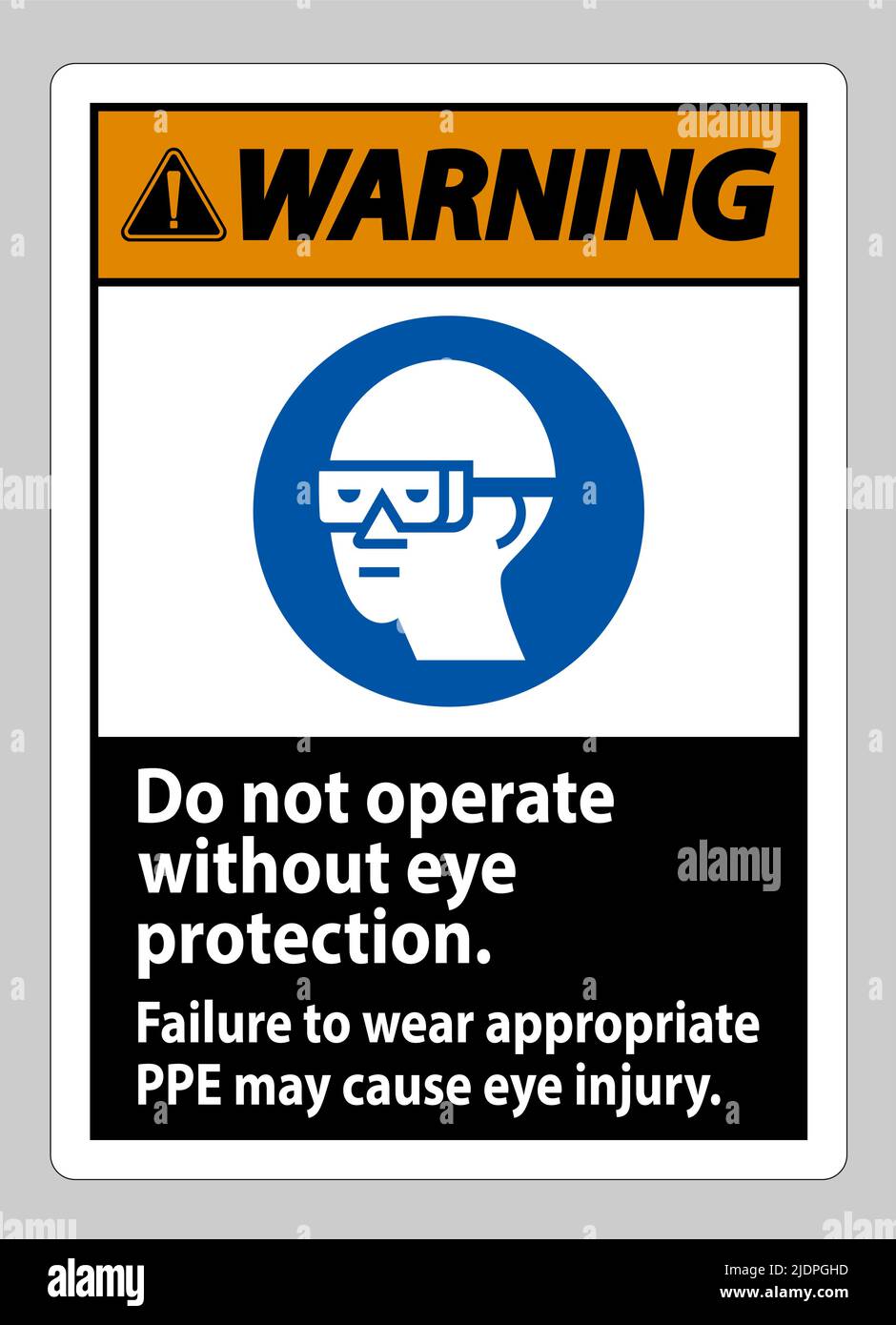 Panneau d'avertissement ne pas utiliser sans protection oculaire, le ...