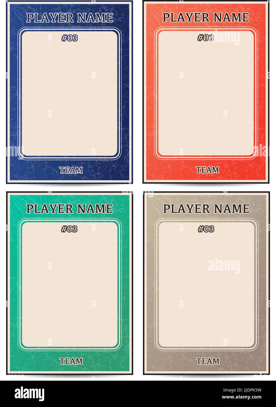 Ensemble de modèles de cadres de cartes de joueur de ligue de baseball rétro Illustration de Vecteur