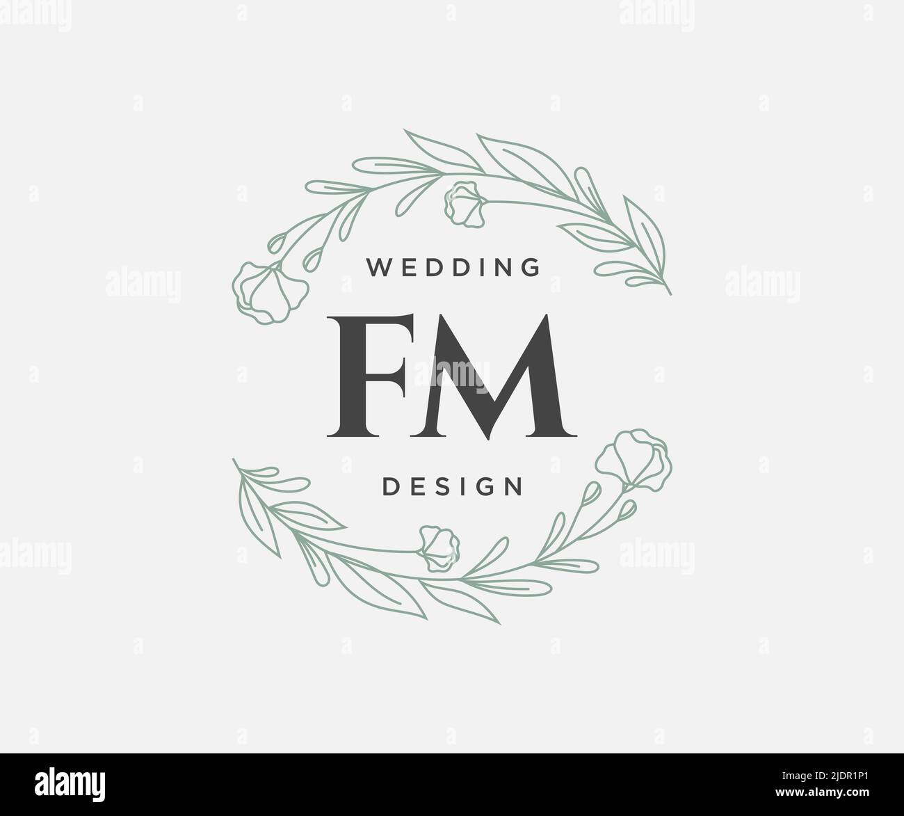 FMinitiales lettre mariage monogramme collection de logos, dessin à la main moderne minimaliste et modèles floraux pour cartes d'invitation, Save the Date, élégant Illustration de Vecteur