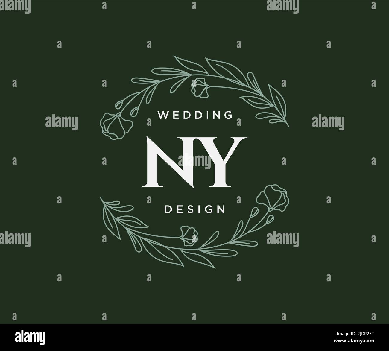 N lettre initiale mariage monogramme collection de logos, dessin à la main moderne minimaliste et modèles floraux pour cartes d'invitation, Enregistrer la date, élégant Illustration de Vecteur